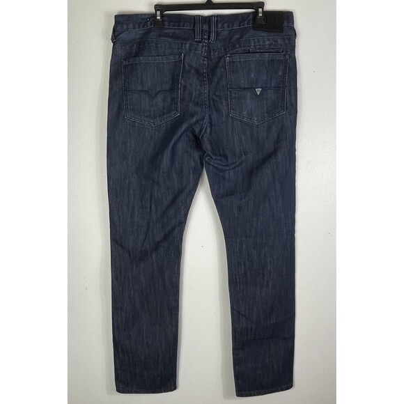 Guess Jeans Men’s 36x32 Medium Rise Tapered Slim Halsted Fit Dark Wash Preppy - Picture 2 of 15